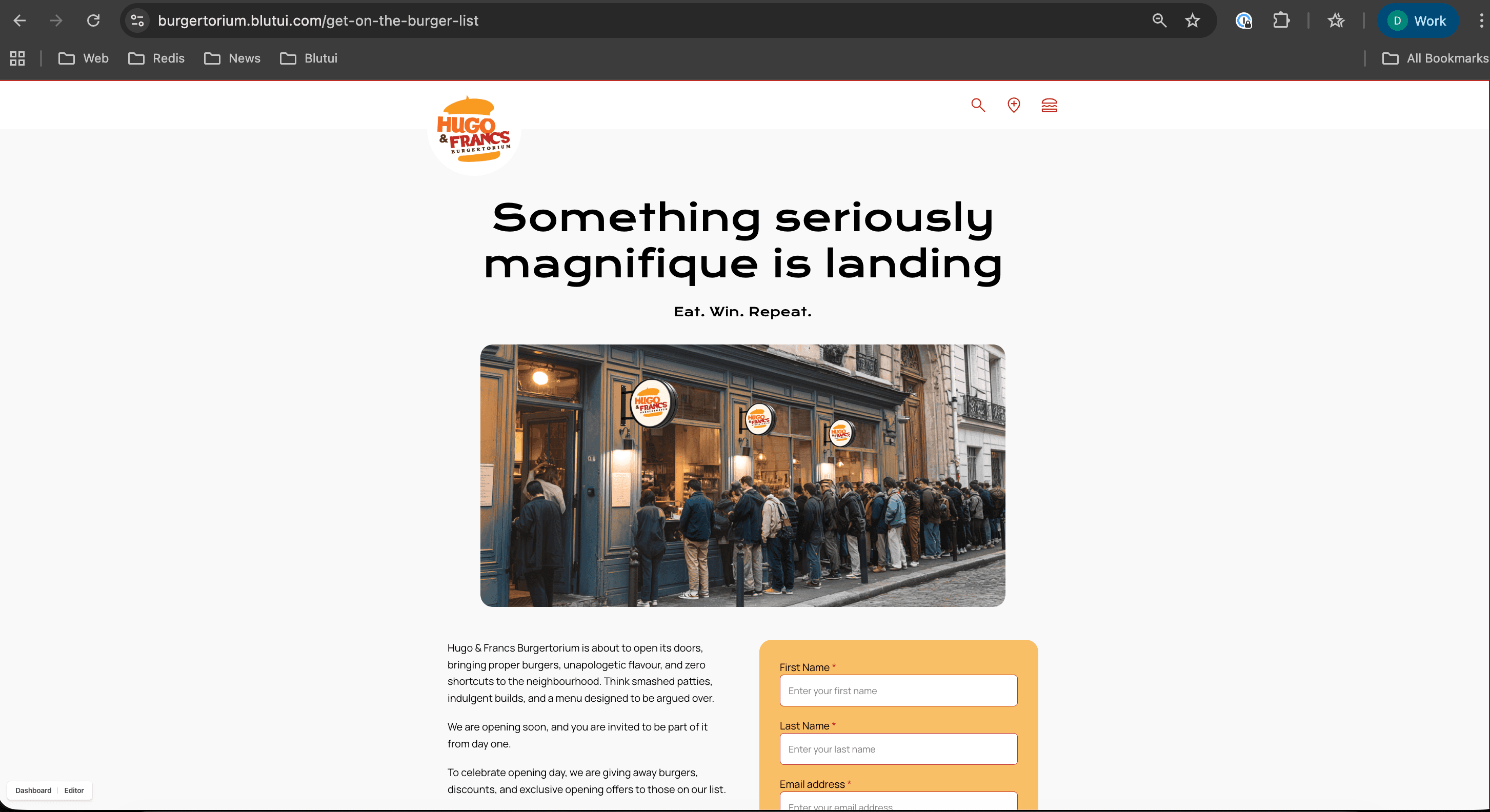 Output page