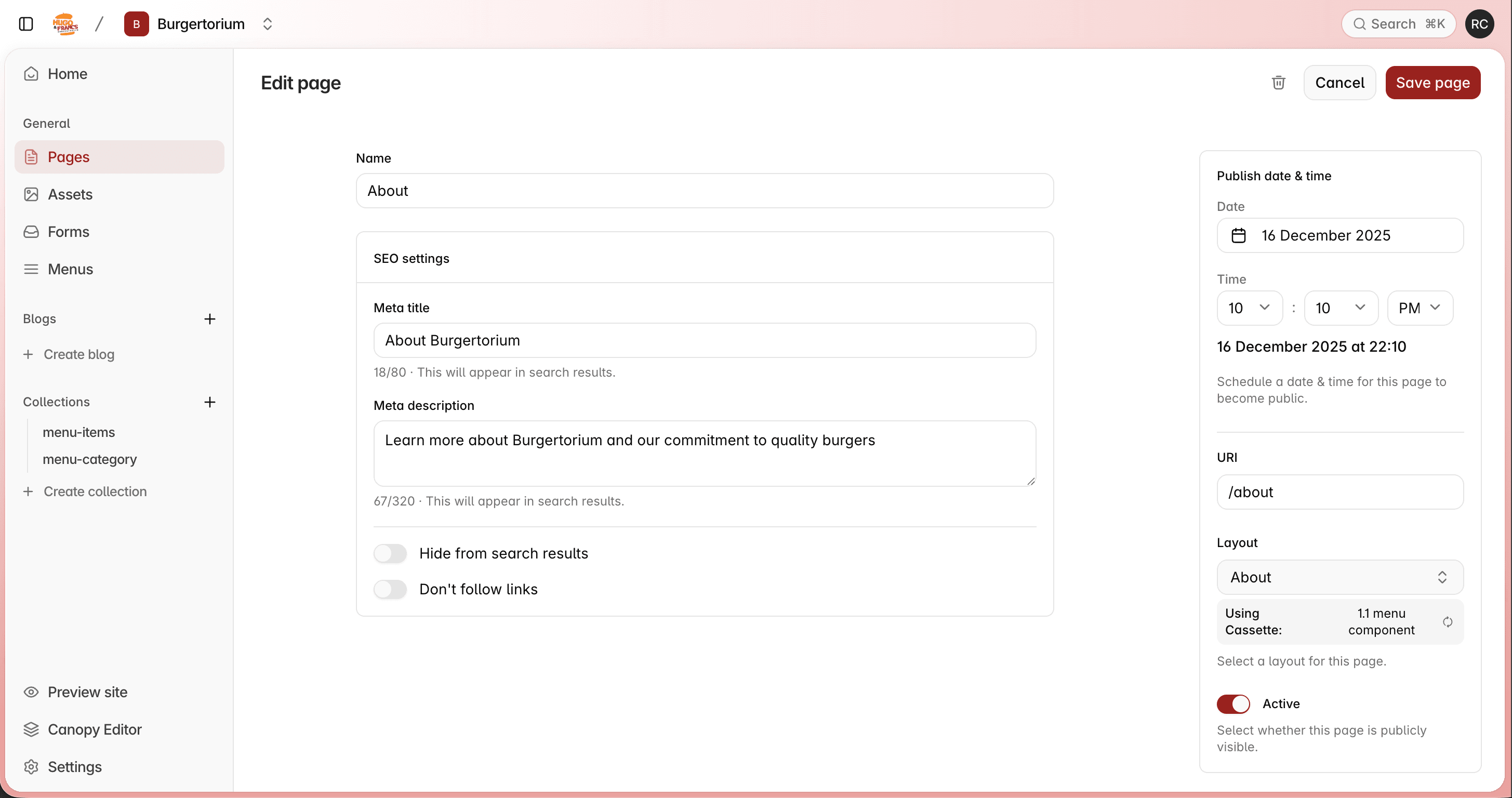 Page management